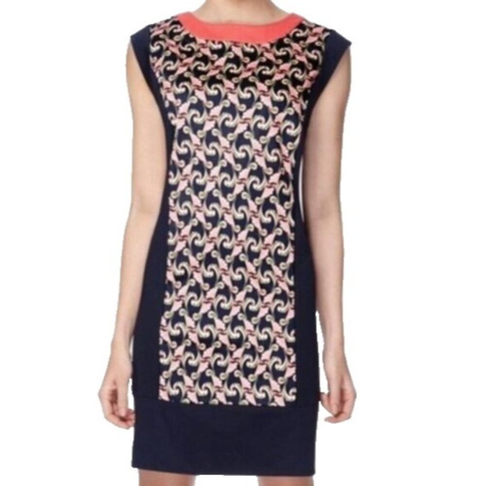 The Webster Miami Womens Mini Dress Size 8 Navy Pink Paisley Short Sleeve Preppy